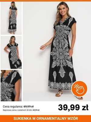 Sukienka w ornamentalny wzór Born2be promocja w Born2be