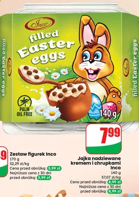 Jajka nadziewane kremem i chrupkami promocja w Dino