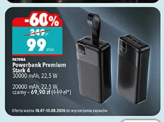 Powerbank Patona Premium Stark 4 20000mAh promocja w Biedronka