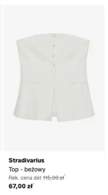 Top Stradivarius beżowy promocja w Lounge by Zalando