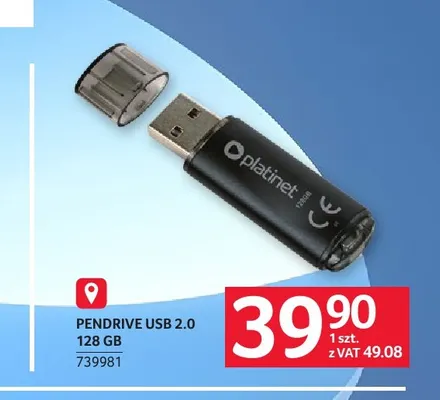 Pendrive USB 2,0 128 Gb Platinet promocja w Selgros