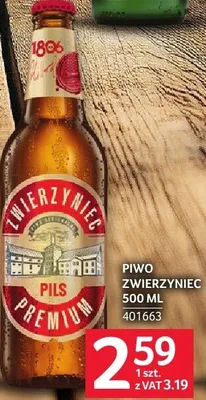 Piwo Zwierzyniec Premium Pils 500 ml promocja w Selgros