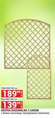 Kratka diagonalna z łukiem z drewna sosnowego, impregnowana ciśnieniowo promocja w Merkury Market