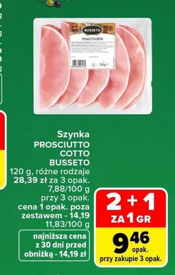 Szynka Prosciutto Cotto Busseto promocja w Carrefour