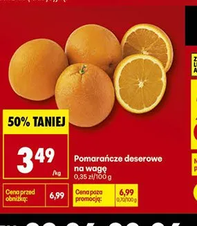 Pomarańcze deserowe na wagę promocja w Biedronka