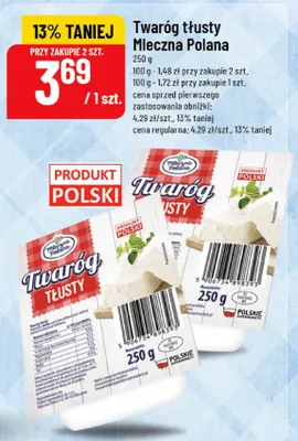 Twaróg tłusty Mleczna Polana promocja w POLOmarket