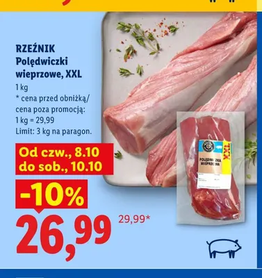 Polędwiczki wieprzowe XXL Rzeźnik promocja w Lidl