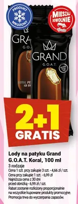 Lody na patyku Grand G.O.A.T. Koral promocja w Twój Market