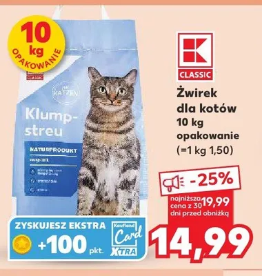 Żwirek dla kotów K-Classic Klumpstreu 10kg promocja w Kaufland