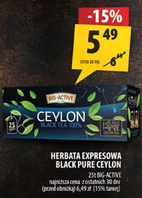 Herbata ekspresowa Black Pure Ceylon promocja w Arhelan