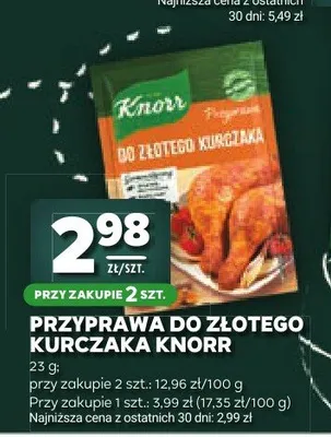 Przyprawa do złotego kurczaka Knorr promocja w Stokrotka