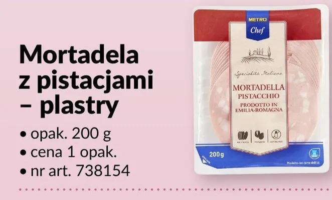 Mortadela z pistacjami - plastry promocja w Makro
