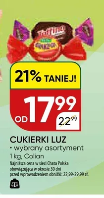 Cukierki Luz wybrany asortyment promocja w Chata Polska