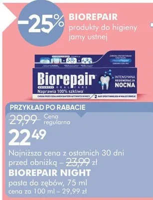 Pasta do zębów Biorepair Night promocja w Super-Pharm