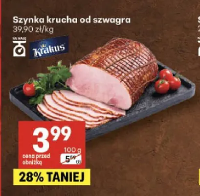 Szynka krucha od szwagra Krakus promocja w Delikatesy Centrum
