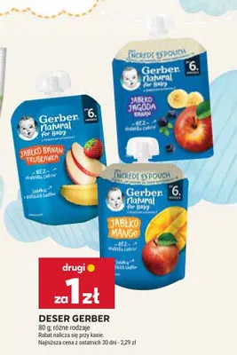 Deser Gerber Natural for Baby Jabłko Jagoda Banan promocja w Stokrotka