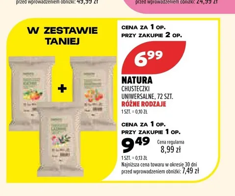 Chusteczki uniwersalne Natura promocja w Drogerie Natura