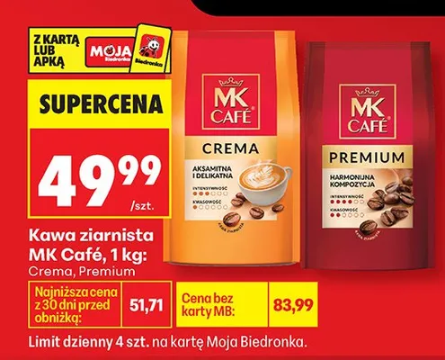 Kawa ziarnista Crema promocja w Biedronka