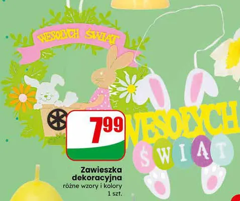 Zawieszka dekoracyjna różne wzory i kolory promocja w Dino