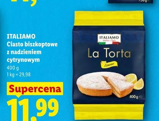 Ciasto biszkoptowe z nadzieniem cytrynowym Italiamo promocja w Lidl