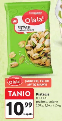 Pistacje prażone, solone promocja w Intermarche