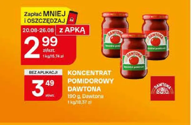 Koncentrat pomidorowy Dawtona promocja w Chorten