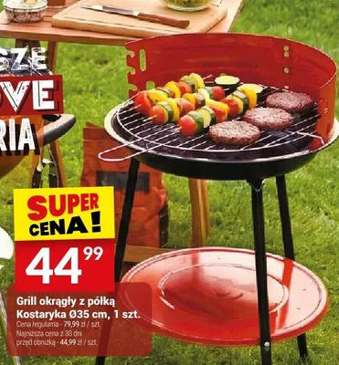 Grill okrągły z półką Ø35cm Kostaryka promocja w Twój Market