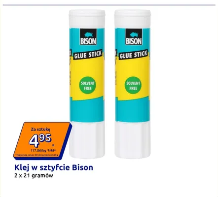 Klej w sztyfcie Bison 2-pak promocja w Action