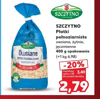 Płatki pełnoziarniste jęczmienne Szczytno promocja w Kaufland