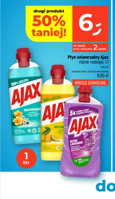 Płyn uniwersalny Ajax Mediterranea Lemon promocja w Dealz