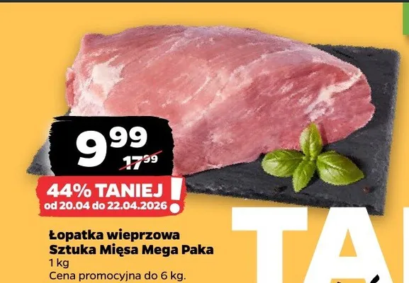 Łopatka wieprzowa Mega Paka promocja w Netto