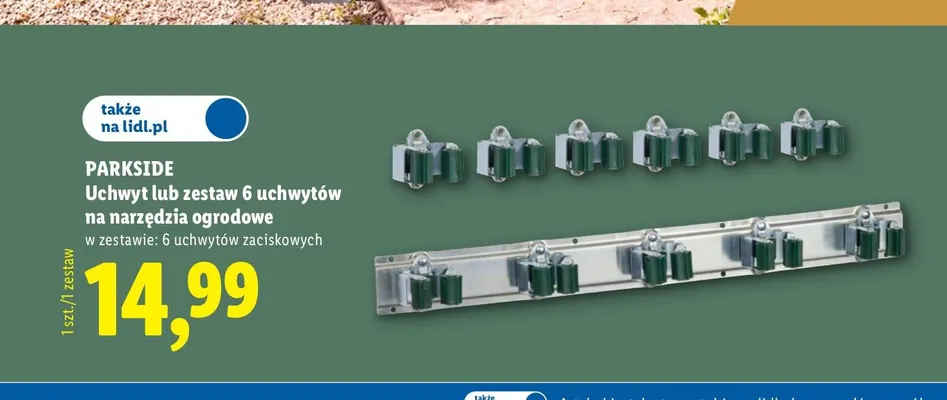 Zestaw 6 uchwytów na narzędzia ogrodowe Parkside promocja w Lidl