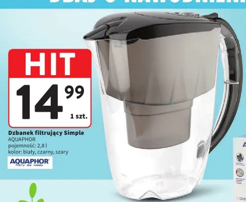 Dzbanek filtrujący Simple pojemność 2.8l kolor: biały, czarny, szary promocja w Intermarche