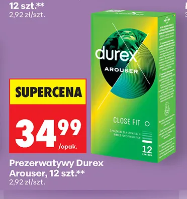 Prezerwatywy Durex Arouser 12 szt. promocja w Biedronka