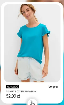 T-shirt z czystej bawełny Bonprix promocja w bonprix