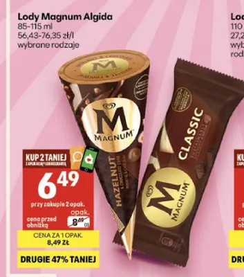 Lody Magnum Hazelnut Algida promocja w Delikatesy Centrum