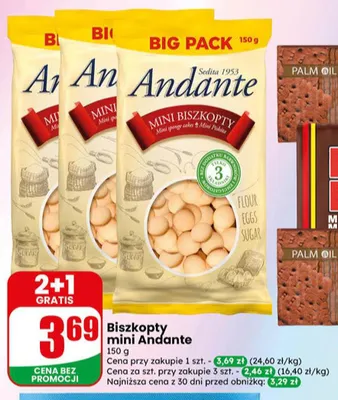 Biszkopty mini Andante promocja w Dino