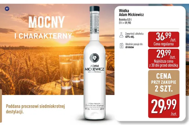 Wódka Adam Mickiewicz promocja w Aldi