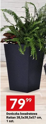 Doniczka kwadratowa Rattan 38,5x38,5x57 cm, 1 szt. promocja w Twój Market