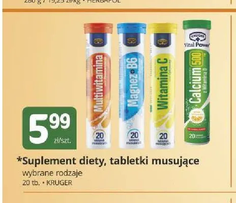 Suplement diety tabletki musujące Kruger Magnez B6 promocja w Marketvita