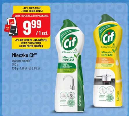 Mleczko Cif Cleanboost Lemon promocja w POLOmarket