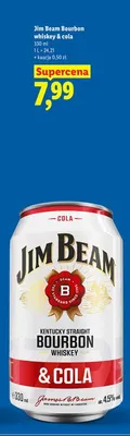 Whiskey & Cola Jim Beam Bourbon promocja w Lidl