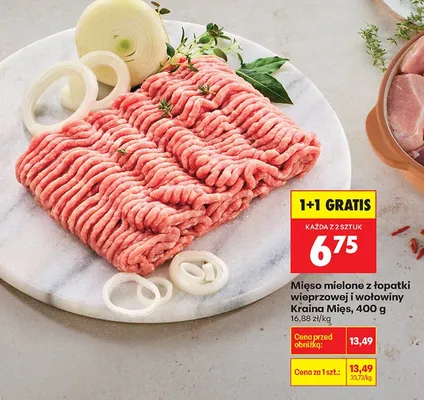Mięso mielone z łopatki wieprzowej i wołowiny promocja w Biedronka