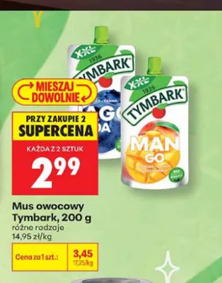 Mus owocowy Tymbark XXL Mango promocja w Biedronka