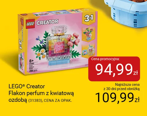 Klocki LEGO Creator Flakon perfum z kwiatową ozdobą 31383 promocja w Smyk