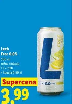 Piwo bezalkoholowe Lech Free 0,0% Pomelo i Grejpfrut promocja w Lidl