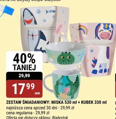 Zestaw śniadaniowy: miska 530ml + kubek 330ml promocja w bi1