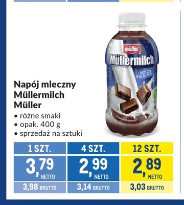 Napój mleczny Müllermilch Müller promocja w Makro