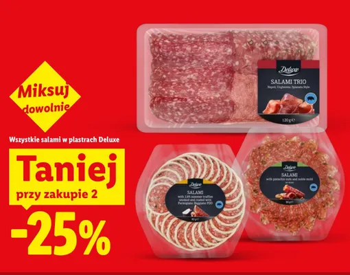 Salami w plastrach Deluxe promocja w Lidl