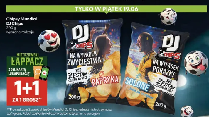 Chipsy Mundial DJ Chips Solone promocja w Delikatesy Centrum